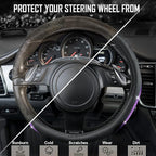 CAR PASS Bling Diamond Black Leather Steering Wheel Cover, Studded Crystal Rhinestones Universal Fit 14" 1/2-15" Glitter for Women Sparkle Girl Fit Suvs,Vans,Sedans,Car,Trucks, Purple Diamond - Image 8