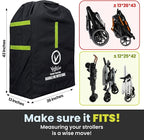 Large Stroller Bag for Airplane, Large Cover for Airtravel, Jogger & Umbrella Stroller Cover for Travel - Fits Wide, Gate Check Bag, Heavy Duty Durable Infant carrier covers for Air Travel - Image 2