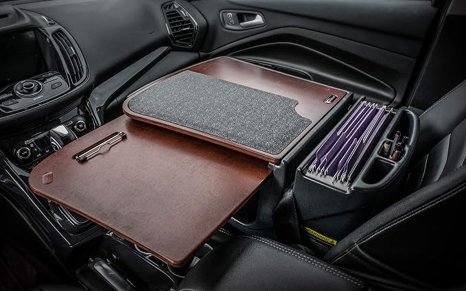AutoExec GripMaster Car Desk for Your Vehicle Workstation and Mobile Office, Mahogany with 400 watt Power Inverter - Image 4