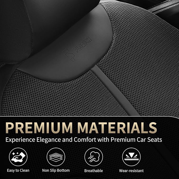 Seat Covers, Car Seat Covers Front Seat, Black Seat Covers for Cars 2 Seats, Breathable Car Seat Protector, Front Car Seat Cushion, Automotive Seat Covers Universal Fit for Most Cars SUV Trucks - Image 4