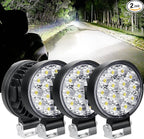 EJ's SUPER CAR Led Round Light Bar 4PCS 3.3" 42w 10000LM Flood Light Pod Off Road Fog Driving Roof Bar Bumper for Jeep,SUV Truck, Hunters by EJsSUPERCAR