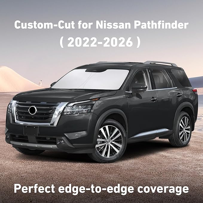 EcoNour Windshield Sunshade Compatible for Nissan Pathfinder 2022-2025 2026 | Sun Visor for Front Windshield & Window Sun Shade Cover, UV Heat Blocker & Protector, Car Accessories - Image 2