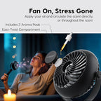 IRIS USA WOOZOO Portable Personal Fan, USB-C Charging, Tripod Stand, Black | LED Light, Mosquito Repellent Tray, 360° Tilt, 3 Speeds, Pet Stroller Car Fan, Camping Golfing Outdoor Use - Image 4
