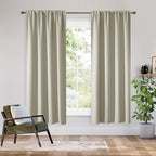 RYB HOME Bedroom Blackout Curtains 54 inches Long, 100% Blackout | Thermal Insulated, Noise Reducing, Curtains for Living Room Nursury, For Sleep, W42 x L54, Biscotti Beige by RYBHOME