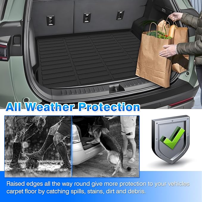 Cartist Cargo Liner Compatible with 2018-2024 Chevy Chevrolet Equinox/GMC Terrain All Weather Rear Trunk Mat 3D Waterproof Black TPE - Image 7