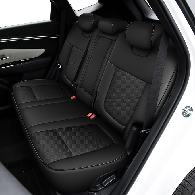 TTX LIGHTING Custom Fit Seat Covers for Hyundai Tucson 2022 2023 2024 Hybrid -Faux Leather Full Set Compatible Airbag Car Seat Protector Black（Just for Hybrid ONLY - Image 2