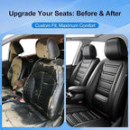 Fit Accent Seat Covers Custom Fit for Hyundai Accent 2006-2026, Front Pair | Premium Leather Full Coverage Protectors, Waterproof, Breathable, Scratch Resistant, Easy Wipe, Airbag Compatible, Black - Image 3