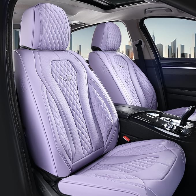 Coverado Seat Covers, Car Seat Covers Front Seats, Purple Car Seat Cover, Luxury Car Seat Covers, Seat Cushion, Front Car Seat Covers Leatherette Car Seat Protector by COVERADOAUTO