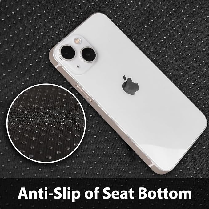 CAR PASS Memory Foam Mesh Bling Diamond Car Seat Cover 2 Front Seat Breathable Soft Sponge Universal Shining Glitter Sparkly Crystal Fit Armrest Automotive Truck SUV Cute Women Girl, Silver Rhinestone - Image 7