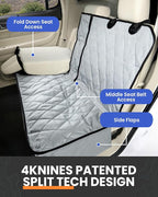 4Knines Dog Rear Seat Cover for Fold Down Seats - Fitted, Black Regular | Heavy-duty split design fits 60/40 and 50/50 fold-down seats. No Hammock. K9-Shield waterproof layer. Non-slip backing. - Image 3
