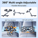 ELOHEI 12V Quiet Car Fan for Backseat Kids with Foldable Stand | 3 Speed 360° Rotate Dual Head Usb Car Fans Strong Wind Power for Universal Cars SUV Sedan Trucks - Image 5