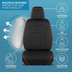 MotorBox Cabin King Crimson Trail Leather Seat Covers for Trucks & Cars | Black and Red Car Seat Covers, Waterproof Leather Seat Covers, Car Accessories, Seat Protector, Universal Fit - Image 6