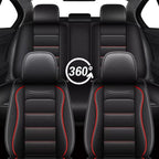 IKABEVEM Car Seat Covers fit for Subaru Legacy 2008-2025 2026: Full Set Luxury Leather Automotive Seat Covers, Car Seat Protector(5 Seats, Black&Redline) - Image 7