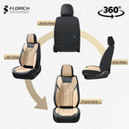 Seat Covers, Car Seat Covers Full Set, Luxury Nappa Leather Seat Covers, Breathable and Waterproof Car Seat Protector 5 Seat, Automotive Seat Covers Universal Fit for Most Cars-Black&Beige - Image 9