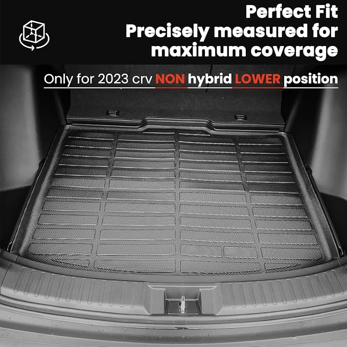 AUXKO All Weather Cargo Mat for Honda CRV 2023 2024 2025 2026 Gas | High Wall,All-Weather,All Season,Odorless,Anti Slip,Rain&Salt Resistant,TPE Material,Black,Accessories,Pet Friendly - Image 3