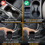 EcoNour Car Cup Holder Expander | Fits 32/40 oz Hydro Flasks | Yeti, Nalgene & Large Bottles up to 3.8" | Universal Cup Adapter for Cars with 3.2" Holders – Black - Image 4