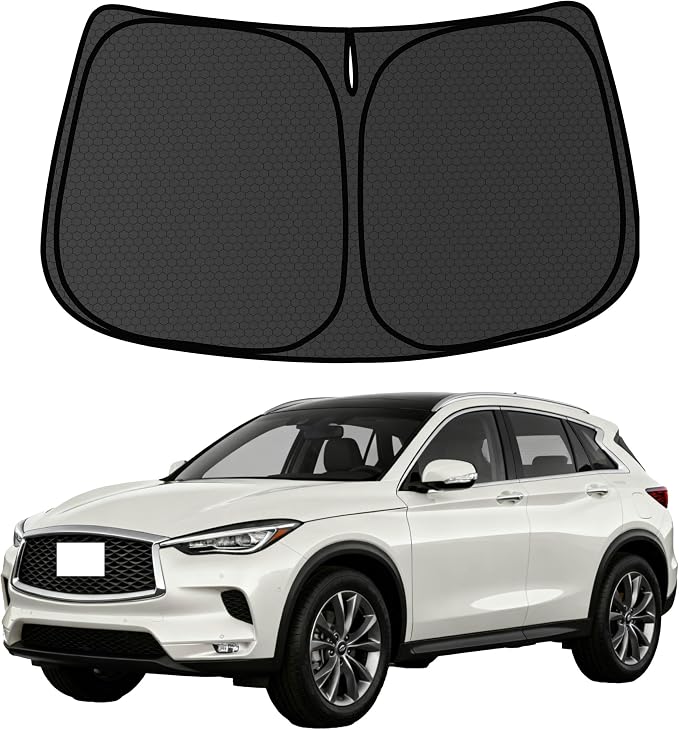 QX50 Windshield Sun Shade for Infiniti QX50 2018-2025 Blocks UV Rays Accessories,1:1 Custom Foldable Thickened Wear-Resistant Front Window Sunshade Visor,Keeps Your Car Cooler by Achaltiza