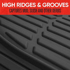 Motor Trend FlexTough Floor Mats for Cars, Black Deep Dish All-Weather Car Mats, Waterproof Trim-to Fit Automotive Floor Mats for Cars Trucks SUV, Universal Floor Liner Car Accessories - Image 3