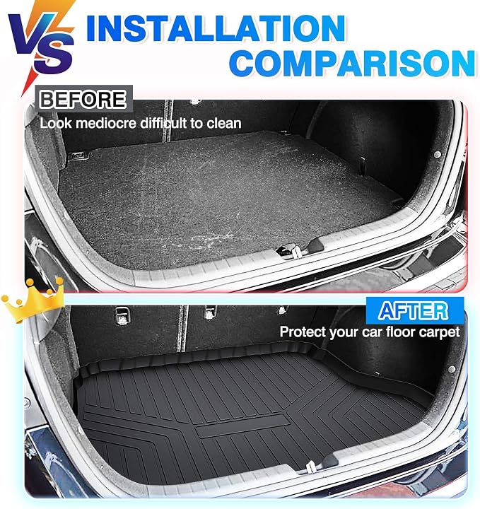 Cartist Cargo Liner Custom Fit for Kia Forte 2019-2024 Accessories All Weather Trunk Mat for Forte Cargo Mat Heavy Duty TPE Anti-Slip High Side - Image 5