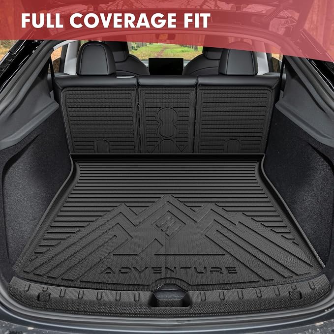 Floor Mats for 2025-2026 Tesla Model Y Juniper RWD 5 Seats, Full Set 15PCS | Custom Fit TPE Floor Liners with Cargo Liner, Seat Back Protectors, Full Trunk Mats, Waterproof, Non-Slip - Image 3