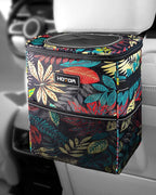 HOTOR Car Trash Can, Compact Waterproof Organizer, Leak-Proof Bin, 2-Gallon | Autumn Leaves, Multifunctional Car Accessory with Adjustable Straps & Magnetic Snaps for Interior Car Storage by HOTOR