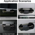 KINIVA Sunglasses Holder for Car Visor PU Leather Glasses Case with Clips for Car Visor Automotive Interior Visor Accessories Apply to All Car Models (Black) - Image 7