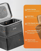 HOTOR Car Trash Can, Compact Waterproof Organizer, Leak-Proof Bin, 2-Gallon | Black, Multifunctional Car Accessory with Adjustable Straps & Magnetic Snaps for Interior Car Storage - Image 3