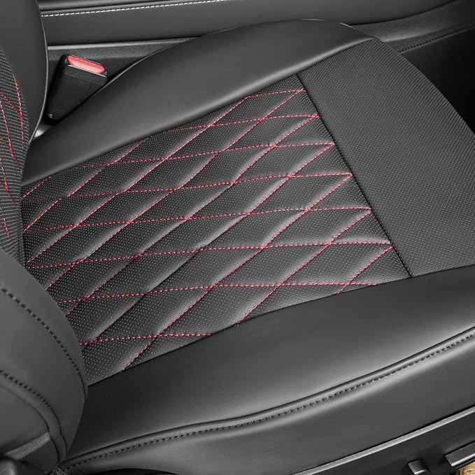 Full Set Car Seat Covers for Honda Odyssey 2011-2017,7-Seater,Faux Leather | for LX Only,2nd Row Captain Seats,Luxury Waterproof Seat Protector,Fit Like A Glove(Black-Diamond) - Image 5