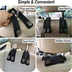GoldenLife Headrest Hooks for Car, 2 Pack Premium Car Bag Hooks | Secure Heavy-Duty, Elegant & Universal Fit Car Hooks for Purses Handbags Grocery & Backpacks (Black) - Image 7