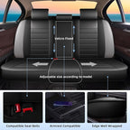 Car Seat Covers Fit for Mazda Mazda 6 2010-2021 Full Set | Faux Leather Waterproof Automotive Seat Protectors,Compatible with Airbags,Easy to Install,5 Seats Grey - Image 2