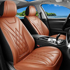 Car Seat Covers for GMC Acadia 2007-2026, Full Set, Brown | Luxury Full Coverage Leather Seat Protectors, Waterproof Breathable, Non-Slip, Easy to Install, Airbag Compatible, All-Season by Unknown