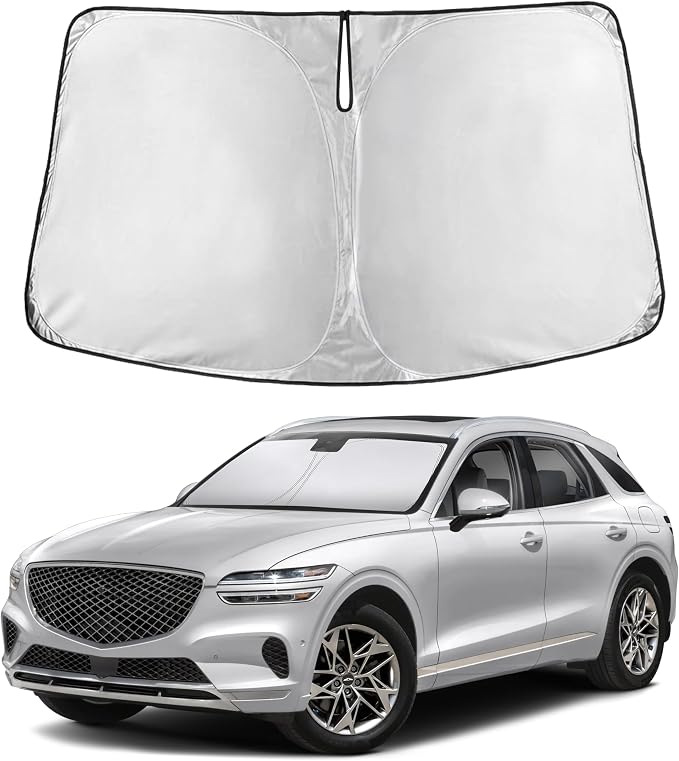 EcoNour Windshield Sunshade Compatible for Genesis GV70 2022-2024 2025 2026 | Sun Visor for Front Windshield & Window Sun Shade Cover, UV Heat Blocker & Protector, Car Accessories by EcoNour