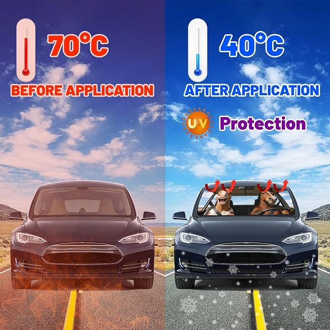 Horse Car Windshield Sun Shade Umbrella Bendable Handle Foldable Funny Horse Animal Driving Sunshade for Car Windshield Block UV Rays Keep Vehicle Cool for Most Sedans SUV Trucks 57"x30" - Image 4