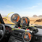 12V Adjustable 3-Head Car Cooling Fan, 360° Rotation Dashboard Fan with 2 Speeds, Portable Tree-Style Turbo Cooler for SUV/RV/Truck/Van/Diesel Engine, Powered by Cigarette Lighter - Image 3