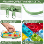 YQBRAO Clear Hard Shell Organizer Cases, 3-Pack, Green | Large, medium & small rigid PET organizers for home, travel, crafts and everyday organization - Image 5