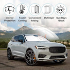 Windshield Sun Shade for 2018-2025 2026 Volvo XC60 Accessories | Full covered for windshield, Foldable & Durable, Block UV Rays, Reduce Heat, Easy to install, Keep Car Cooler - Image 2