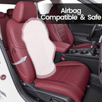 HKZ Custom Fit Civic Seat Cover Full Set for Honda Civic (Sedan 2022 2023 2024 Touring)&(Sedan 2025-2026 Sport Touring),5-Seats Full Set,Leather Seat Protector(Burgundy) - Image 5