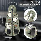 Blusabaca 2PCS Car Hooks for Purses Bags, Halloween Spooky Cute Cat Witch Magic Seat Back Storage Headrest Holder Hanger PU Leather Double Metal Backseat Organizer, Women Car Accessories Organization - Image 5