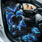 Blue Dolphin Car Seat Cover Towel with Storage Bag Neon Dolphin Car Interior Accessories for Women Men Sweat Auto Interior Seat Protector Running Yoga Hiking After Gym Sweat Towels Universal - Image 2
