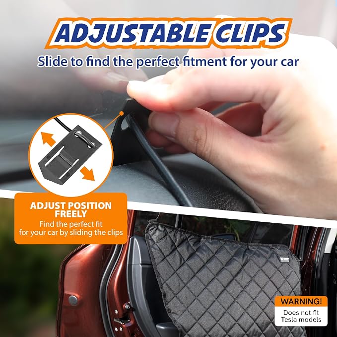 Panther Armor Car Door Protector for Dogs, Scratch Resistant Liner with Clips and Suction Cups, Large Size, Protects Car Doors from Dog Scratches, Fits Cars, SUVs, and Trucks - Image 4