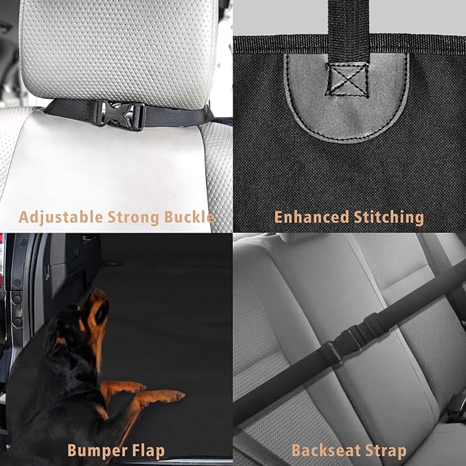 F-color SUV Cargo Liner for Dogs - Waterproof Dog Car Cover for SUV | Trunk Cover with Bumper Flap Protector, Low-Profile Padded Cargo Cover Prevents Scratches Pet Hair Mud Dirt for Mid-Size SUV - Image 7