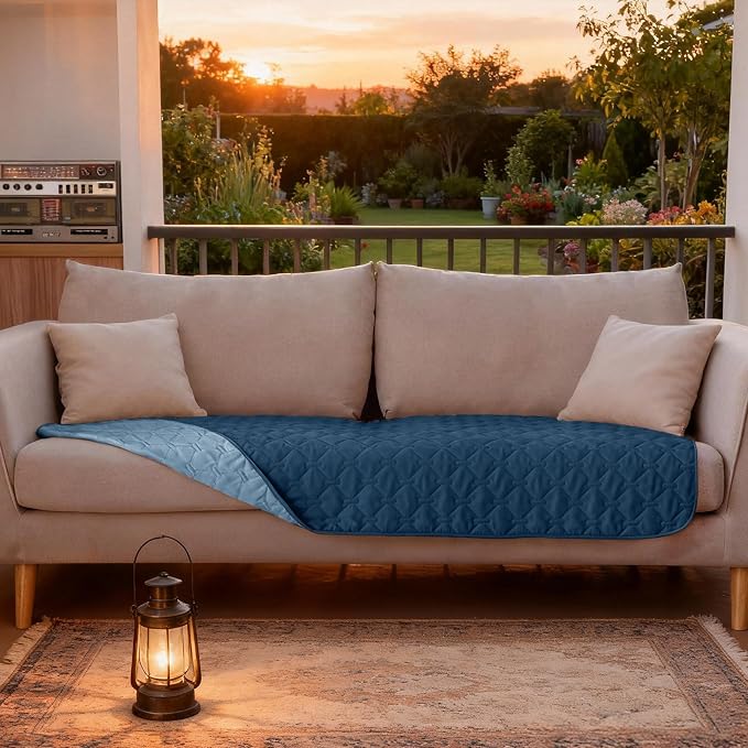 gogobunny Waterproof Blanket, Couch Covers for Dogs, Reversible Protector | 3X Stronger Leakproof, Scratch Proof Durable Furniture Protection, Stain Resistant, Washable, 30x70 Inch Dark/Light Blue - Image 2