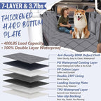 Dog Truck Seat Cover for Back Seat, Hard Bottom Pet Hammock, XL | for F150, RAM1500, Sierra, Tundra, Silverado Full-Size Crew Cab Trucks, Extender Space, Sturdy Oxford, Waterproof, Grey - Image 3