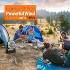 Battery Powered Camping Fan, Battery Operated Fan, Travel Gear Essentials | 20000mAh Rechargeable Battery, 58Hrs Runing, 400LM Light & 360° Rotable Hook, Whisper Quiet Fan for Outdoor Power Outages - Image 4
