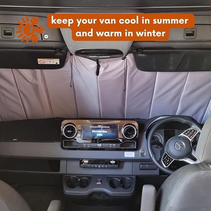 Living in a Bubble Insulated Blackout Mid Left Side Window Cover for Mercedes Sprinter Van Year 2007-2026 144" Length MWB, NCV3 & VS30 (Bare Metal Frame) - Image 3