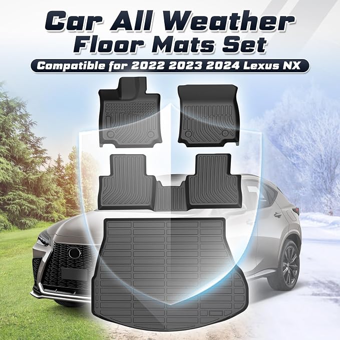 Sunsdrew Floor Mats Cargo Liner for 2022-2026 Lexus NX 250/NX 350/NX 350h/NX 450h+, All Weather Floor Liners & Trunk Cargo Mat NX350 Accessories Car Mats TPE Rubber Raised Edge - Image 2