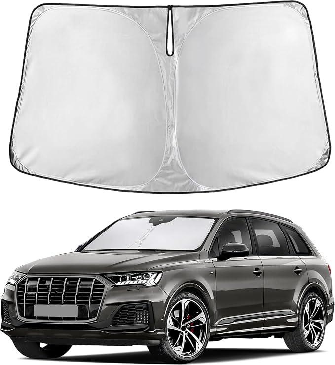 EcoNour Windshield Sunshade Compatible for Audi Q7 2016-2024 2025 2026 | Sun Visor for Front Windshield & Window Sun Shade Cover, UV Heat Blocker & Protector, Car Accessories by EcoNour