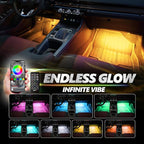 OPT7 Aura Pro Double Glow Interior Sports Car Lights with App & Remote | Ultra Bright Ambient Glow, Multicolor Double LED Strips, Car Meet Decor, 12V JDM Accessories, Music Sync Lighting, 4PC Kit - Image 7