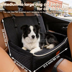 Large Dog Car Seat & Travel Bed-2-in-1 Dog Car Bed for Back Seat,Ultra-Soft Velvet Memory Foam,Snap Hook Seatbelt Loops,Non-Slip Bottom for Pets up to 50 lbs. - Image 3