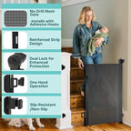 200 Inch Extra Wide Retractable Baby Gate,Mesh Baby Gate or Mesh Dog Gate,34" Tall,Child Safety Gate for Doorways, Stairs, Hallways, Indoor or Outdoor - Image 6